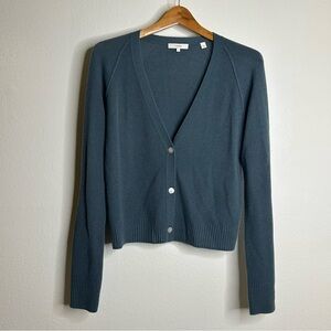 VINCE 100% Cashmere Ribbed Lightweight Button Down Cardigan Sweater Size L